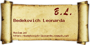 Bedekovich Leonarda névjegykártya